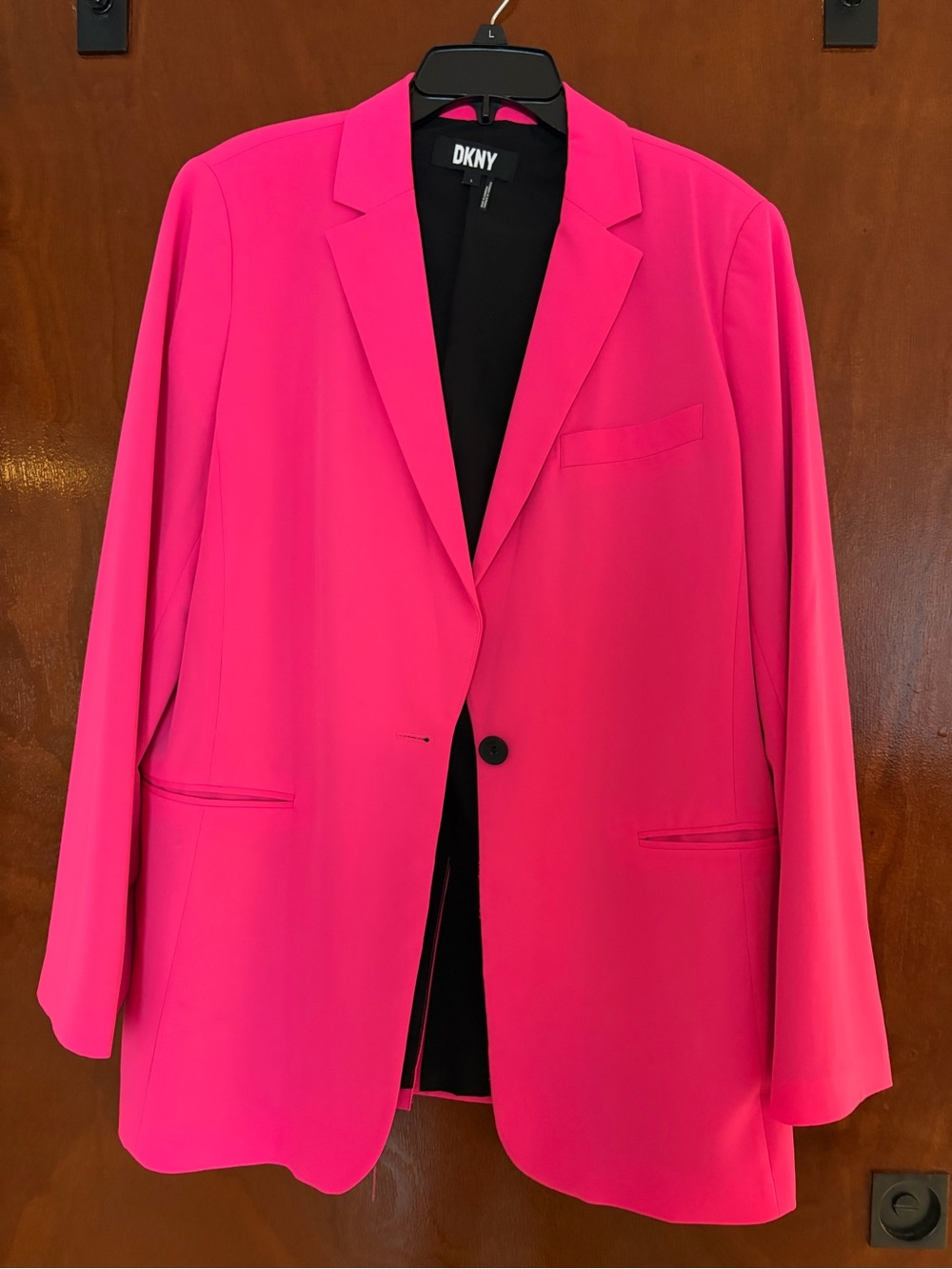 DKNY Statement Hot Pink Single-Button Blazer